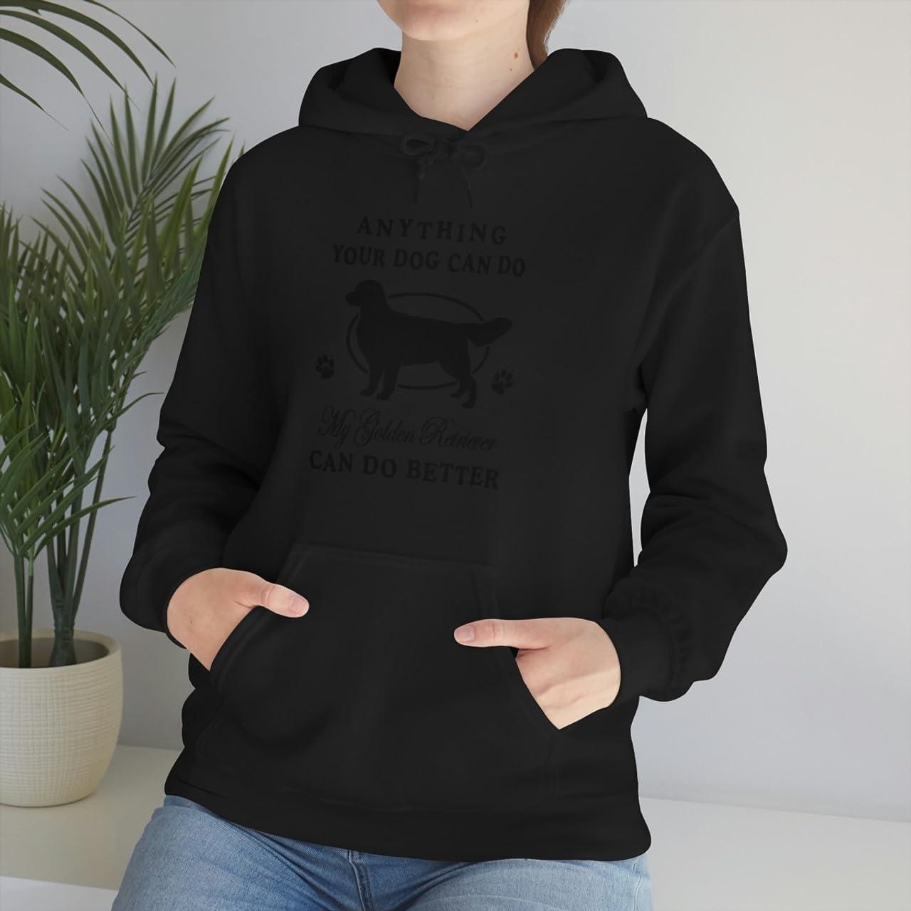 imageAnything Your Dog Can Do My Golden Retriever Can Do Better Hooded SweatshirtBlack