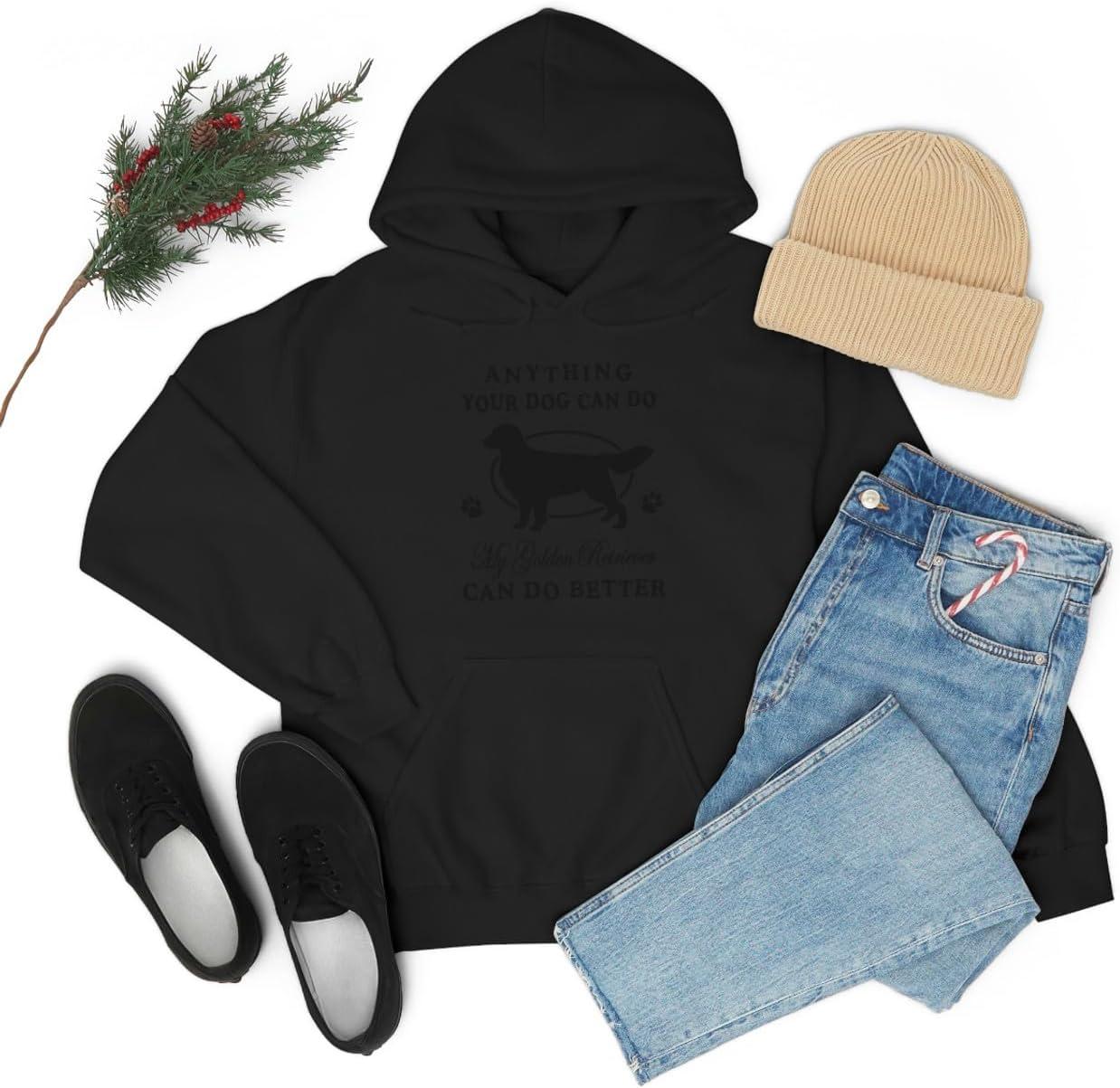 imageAnything Your Dog Can Do My Golden Retriever Can Do Better Hooded SweatshirtBlack