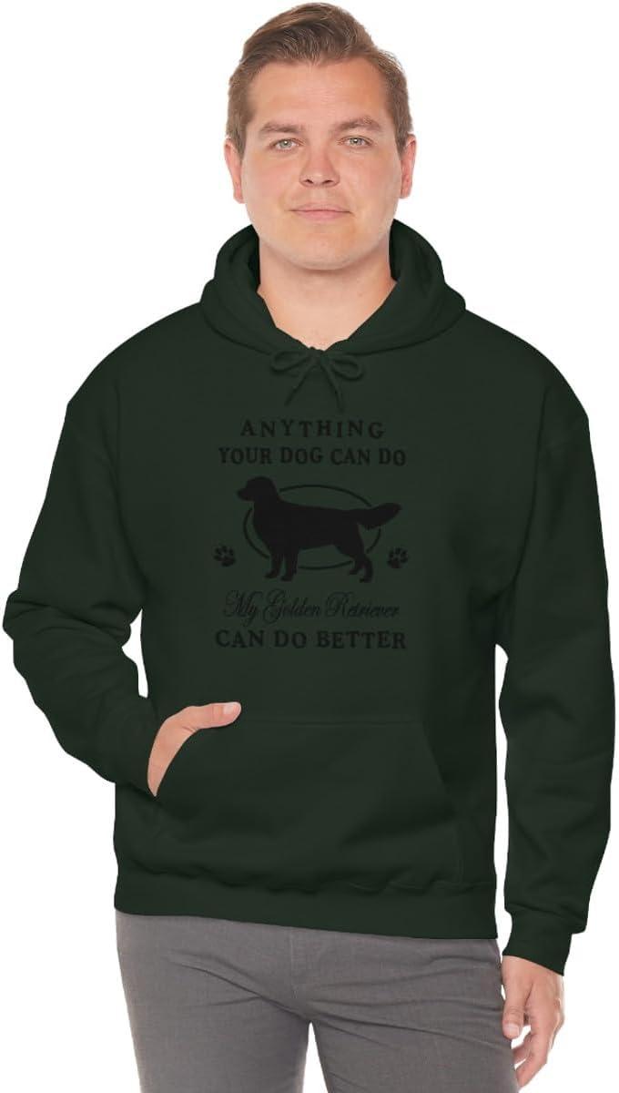 imageAnything Your Dog Can Do My Golden Retriever Can Do Better Hooded SweatshirtForest Green