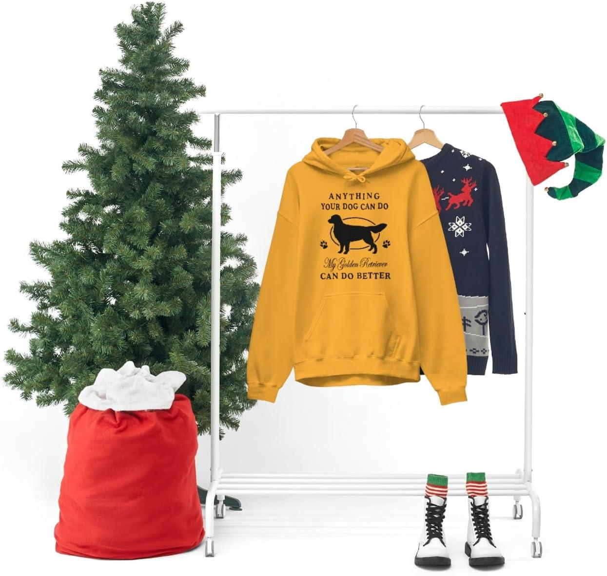 imageAnything Your Dog Can Do My Golden Retriever Can Do Better Hooded SweatshirtGold