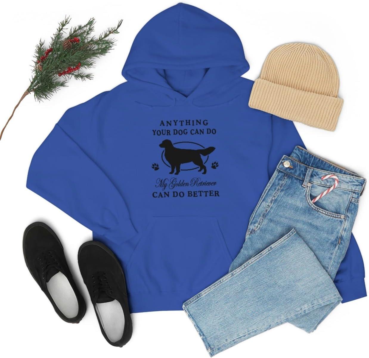 imageAnything Your Dog Can Do My Golden Retriever Can Do Better Hooded SweatshirtRoyal