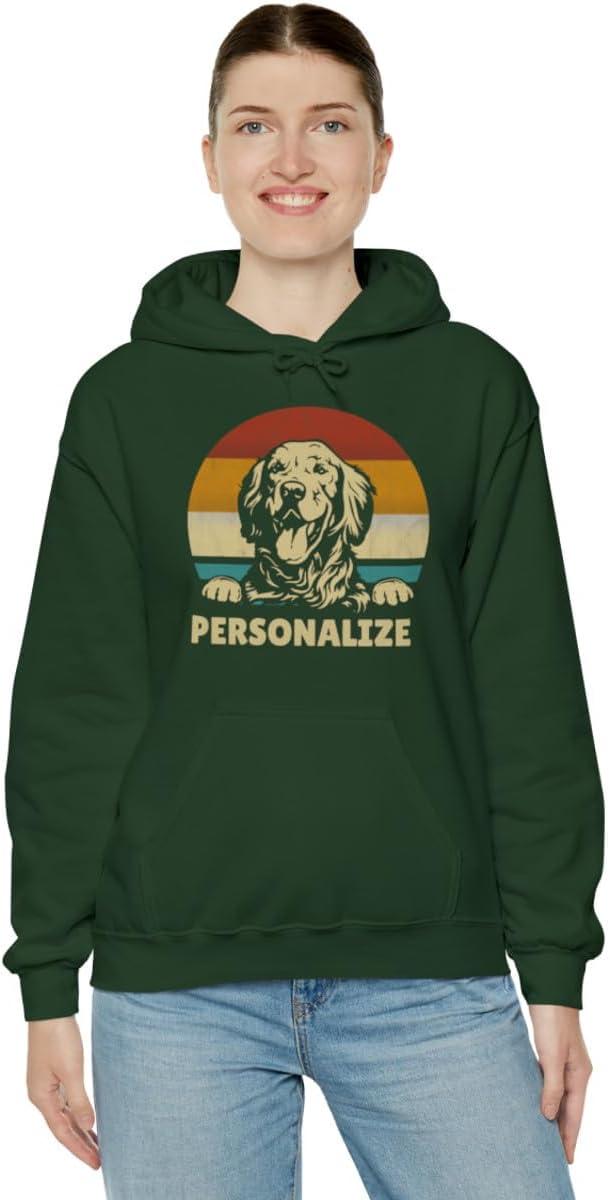 imageCustom Life Is Golden Golden Retriever Hooded SweatshirtForest Green