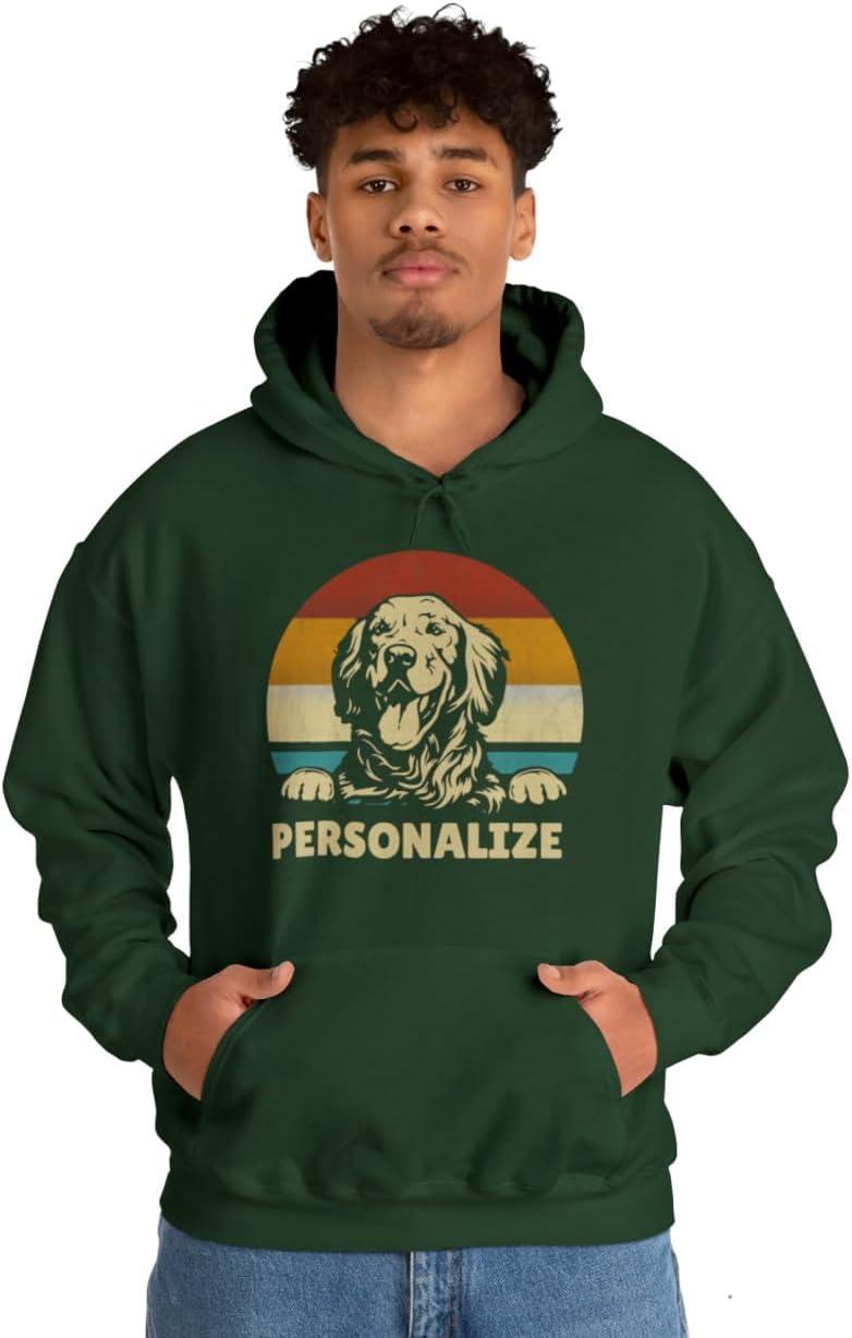 imageCustom Life Is Golden Golden Retriever Hooded SweatshirtForest Green