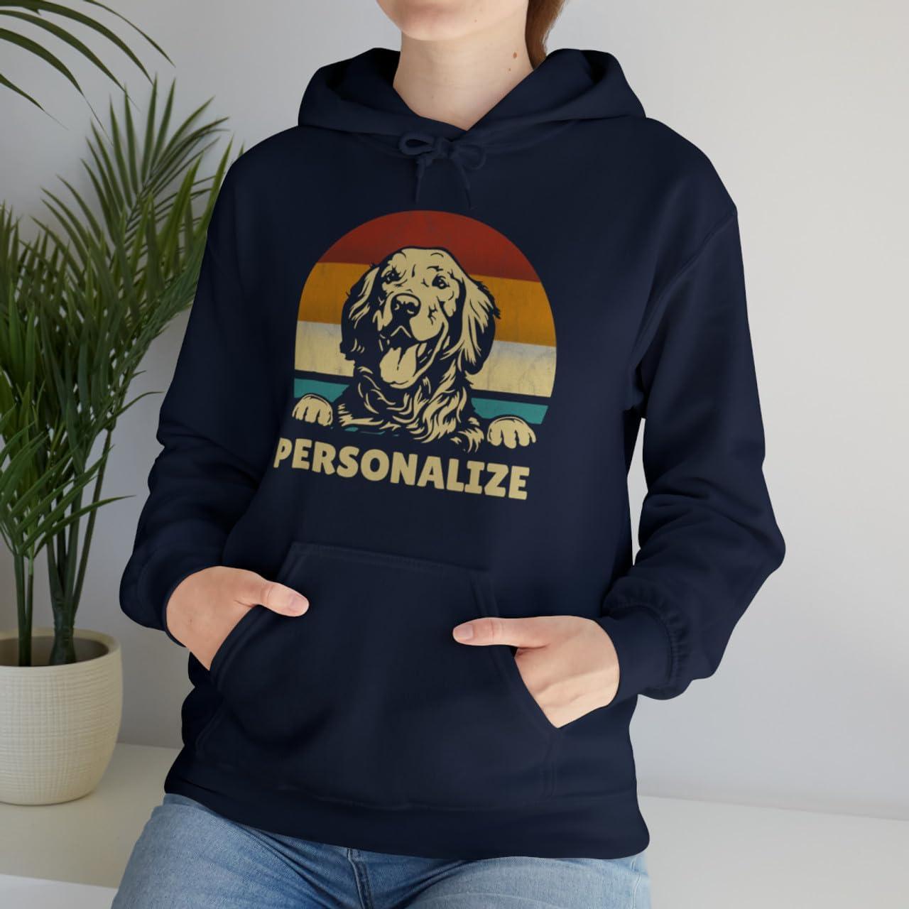 imageCustom Life Is Golden Golden Retriever Hooded SweatshirtNavy
