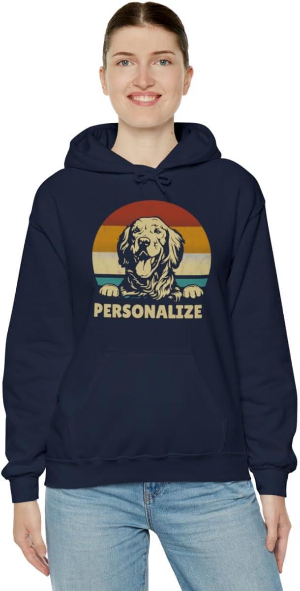 imageCustom Life Is Golden Golden Retriever Hooded SweatshirtNavy