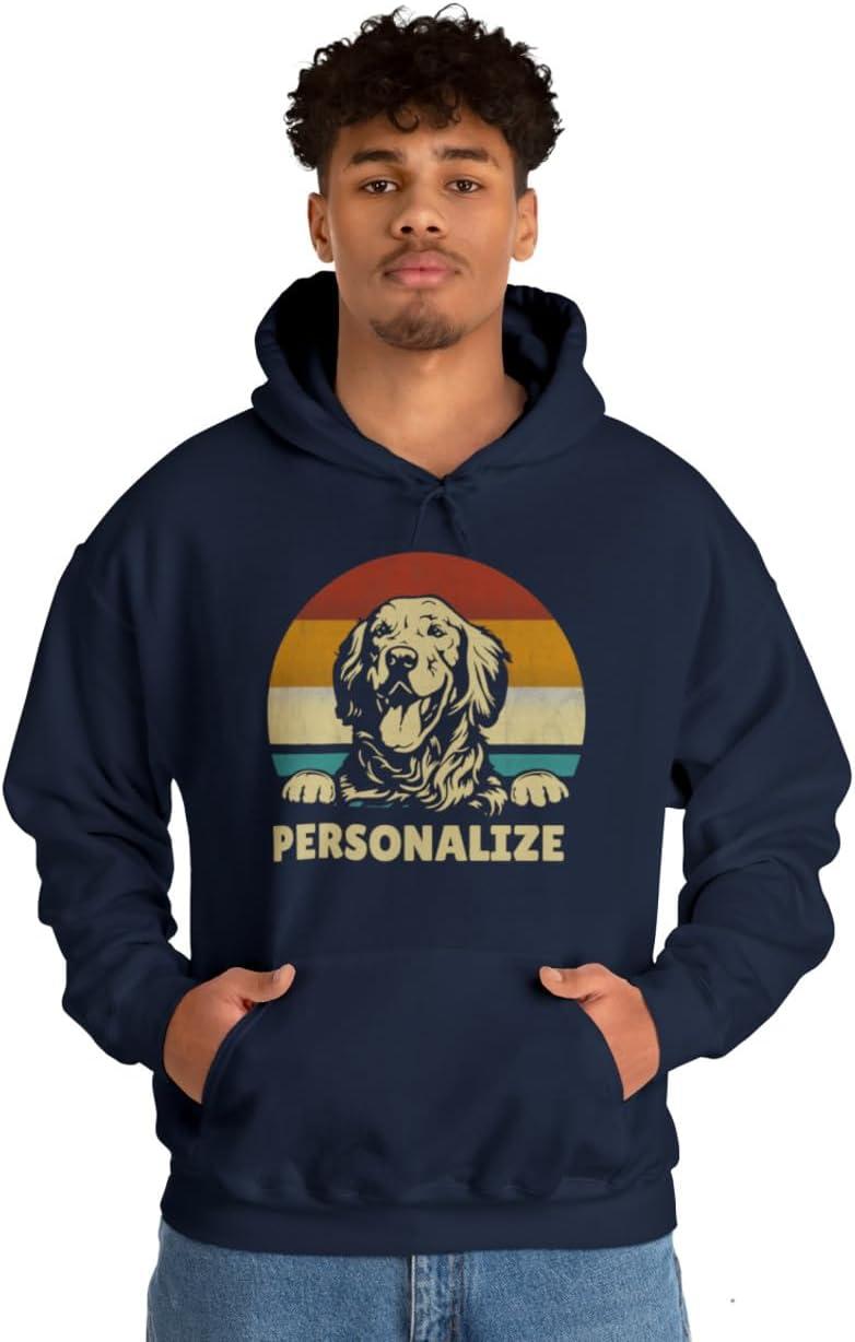 imageCustom Life Is Golden Golden Retriever Hooded SweatshirtNavy