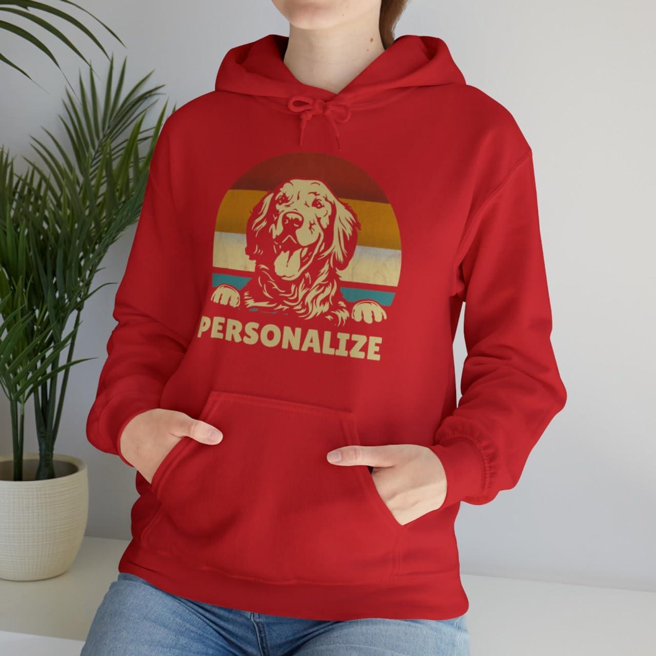 imageCustom Life Is Golden Golden Retriever Hooded SweatshirtRed