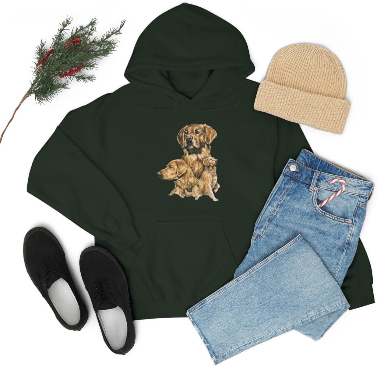 imageGolden Retriever Profile Hooded SweatshirtForest Green