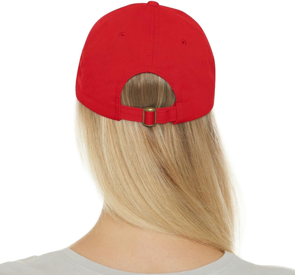 imageI Love My Golden Retriever Hat with Leather PatchRed W Grey Patch