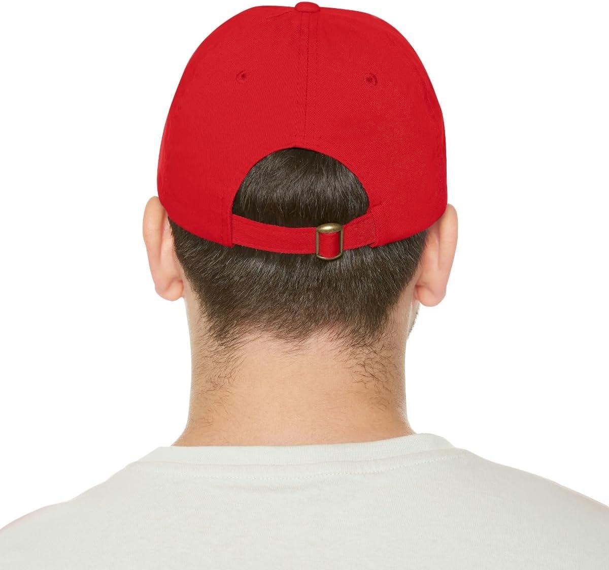 imageI Love My Golden Retriever Hat with Leather PatchRed W Light Brown Patch