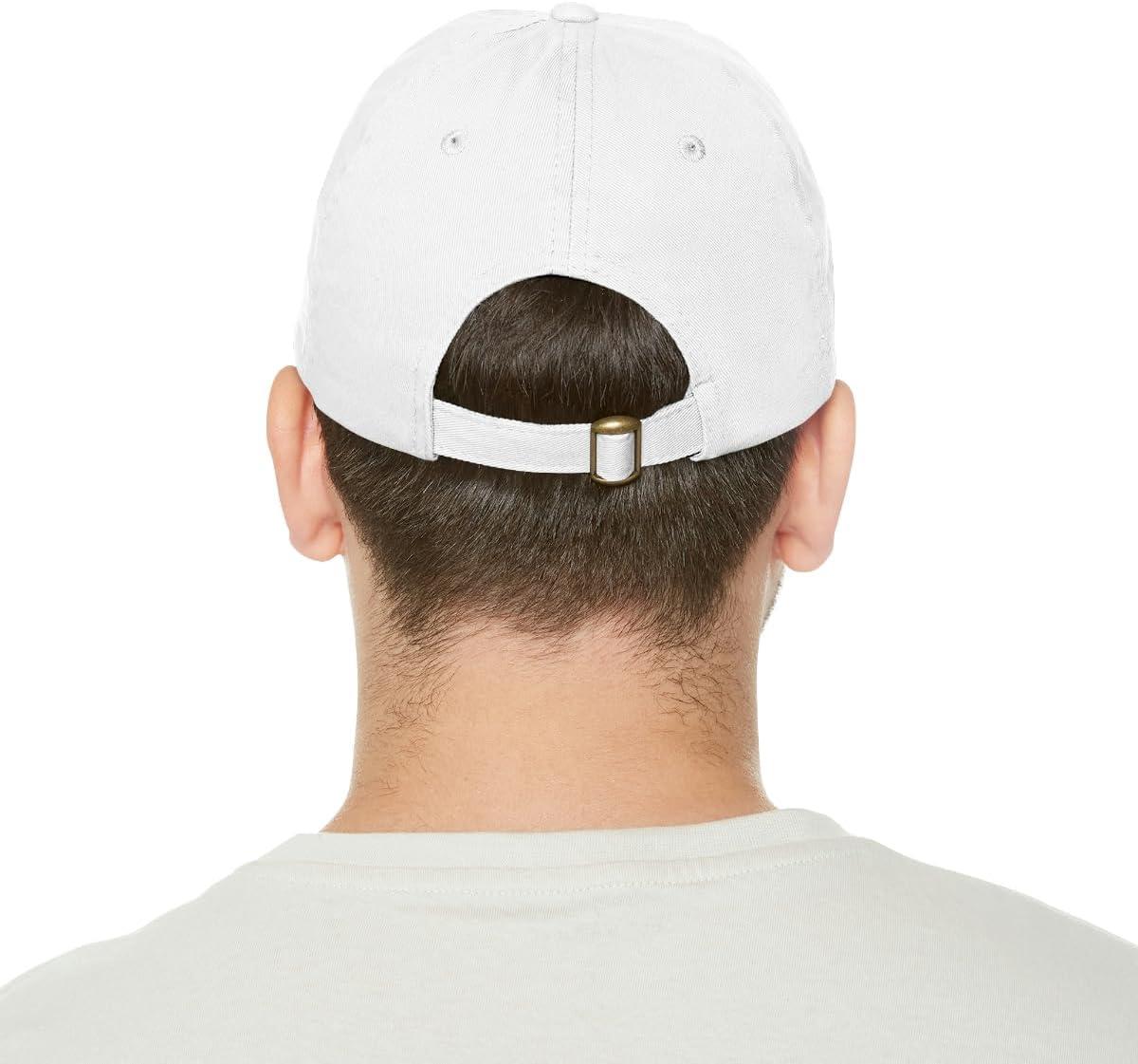 imageI Love My Golden Retriever Hat with Leather PatchWhite W Light Brown Patch
