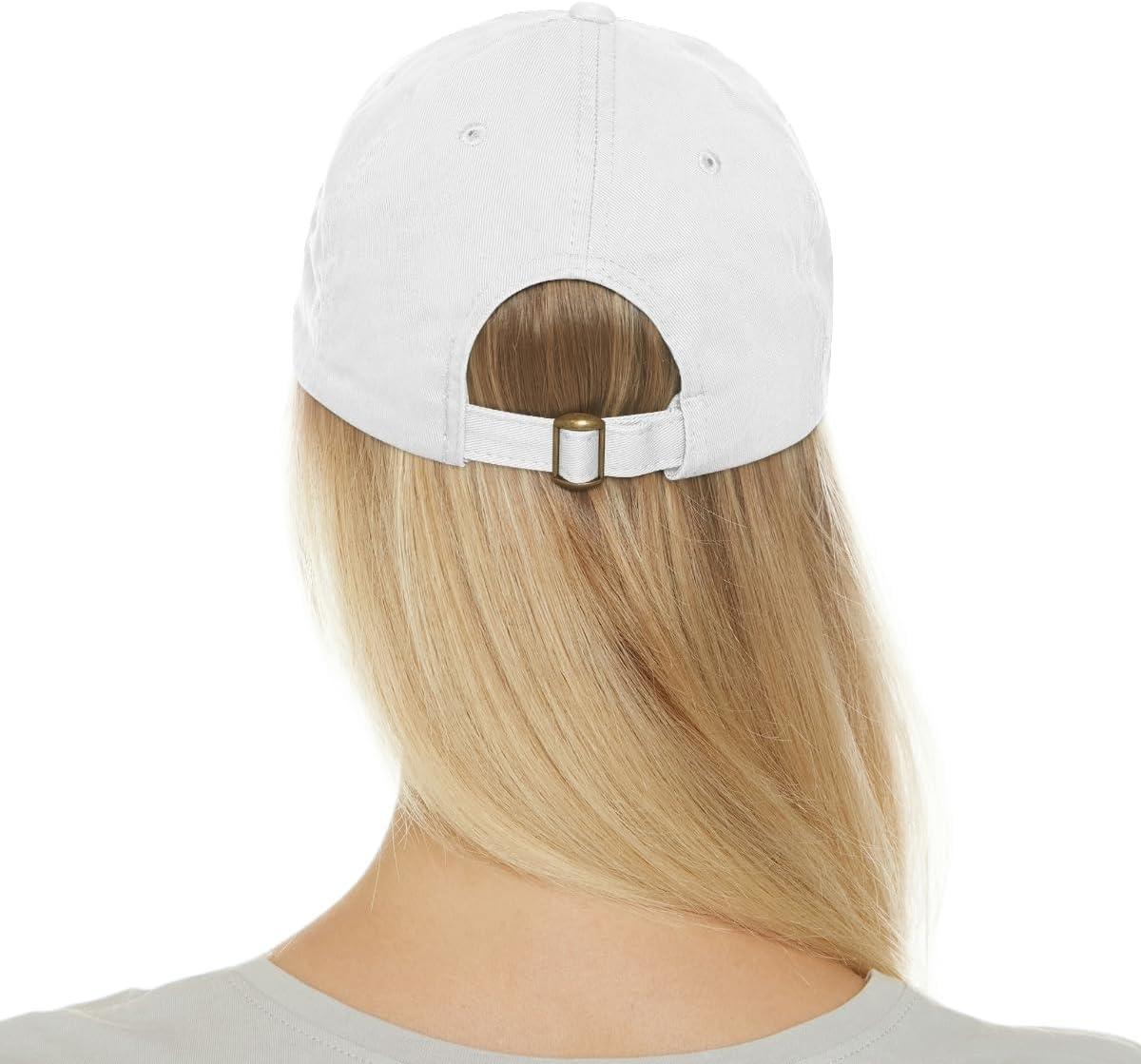 imageI Love My Golden Retriever Hat with Leather PatchWhite W Light Brown Patch