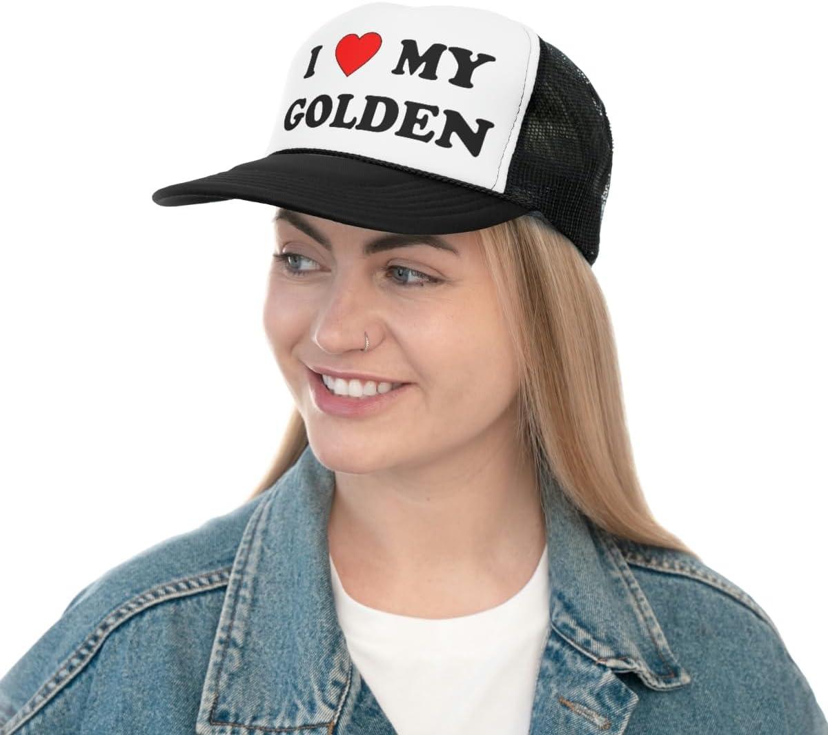 imageI Love My Golden Retriever Trucker CapsBlack