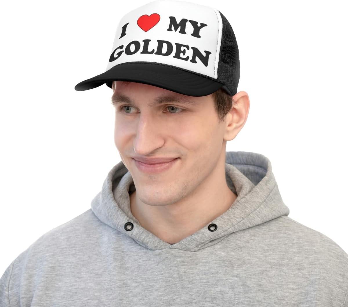 imageI Love My Golden Retriever Trucker CapsBlack