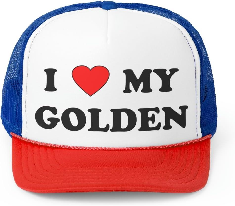 imageI Love My Golden Retriever Trucker CapsBlueRed