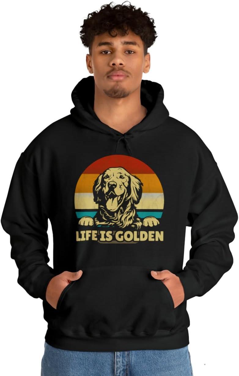 imageLife Is Golden Golden Retriever Hooded SweatshirtBlack