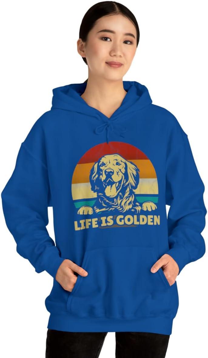 imageLife Is Golden Golden Retriever Hooded SweatshirtRoyal
