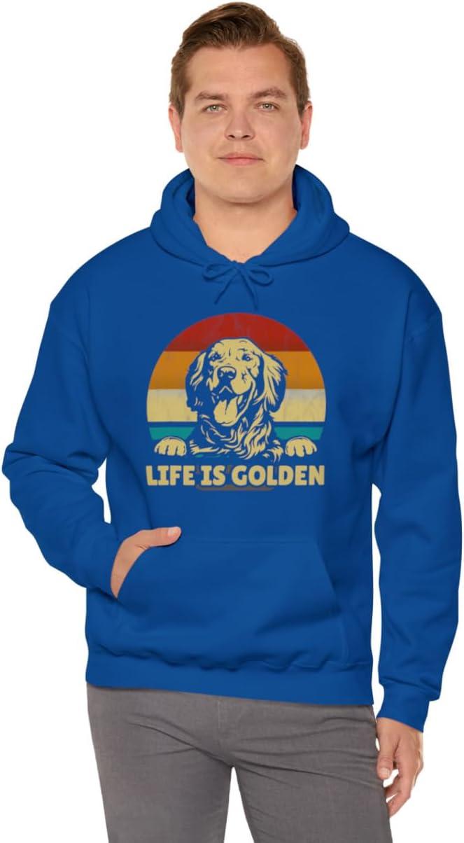 imageLife Is Golden Golden Retriever Hooded SweatshirtRoyal