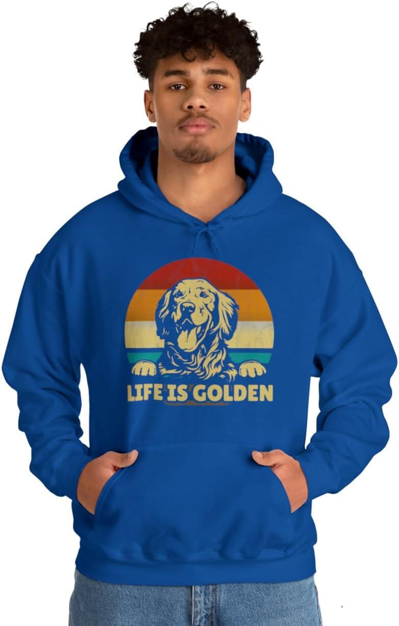 imageLife Is Golden Golden Retriever Hooded SweatshirtRoyal