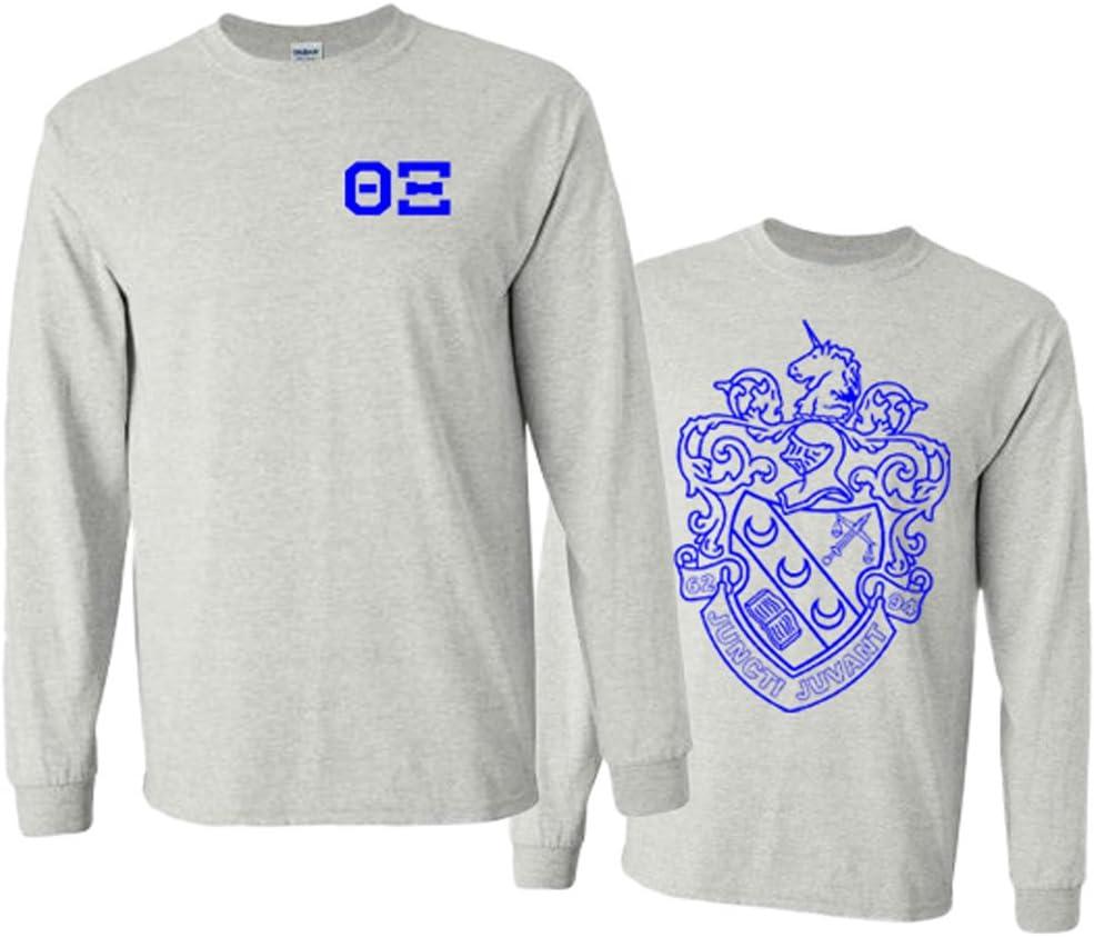 imageTheta Xi World Famous Crest Long Sleeve TShirtLight Grey