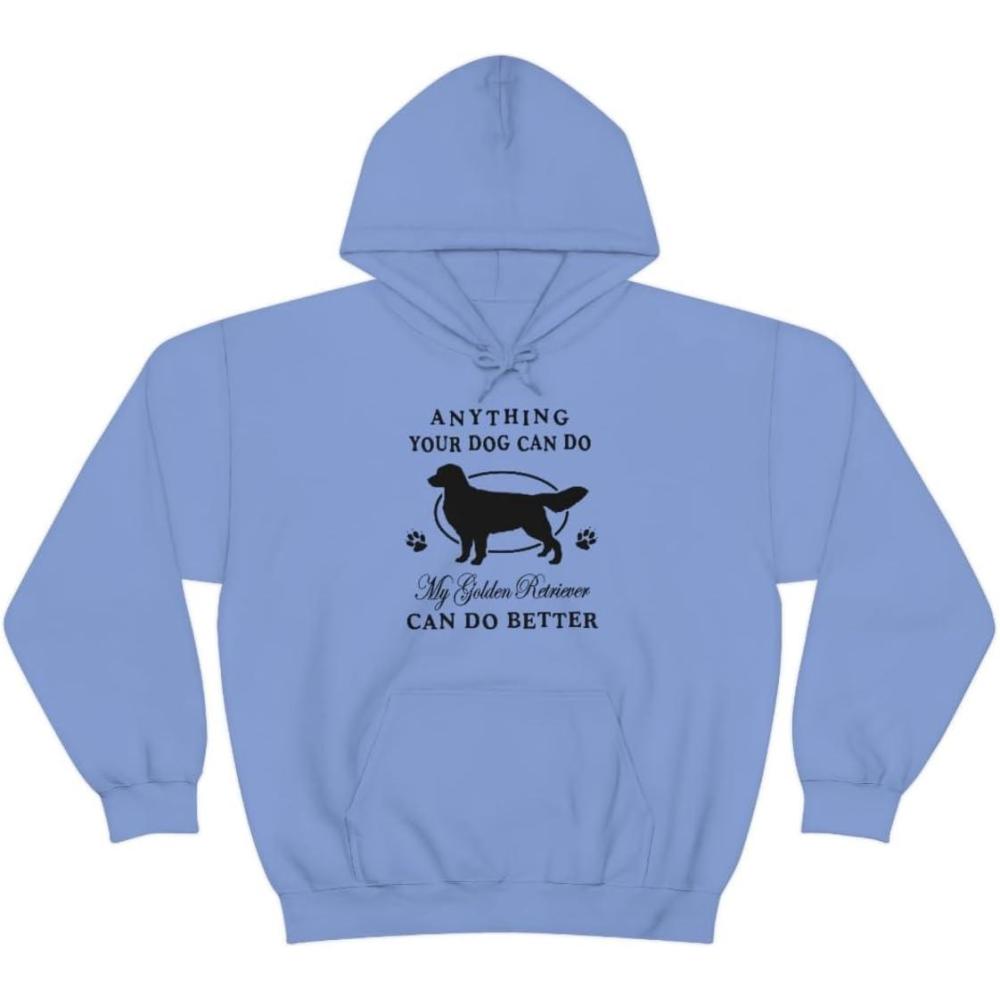 imageAnything Your Dog Can Do My Golden Retriever Can Do Better Hooded SweatshirtCarolina Blue