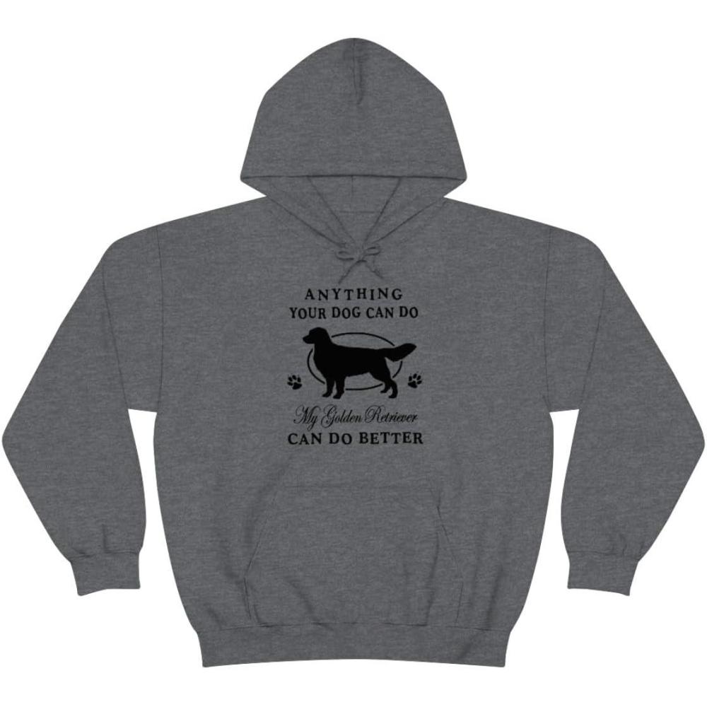 imageAnything Your Dog Can Do My Golden Retriever Can Do Better Hooded SweatshirtDark Heather