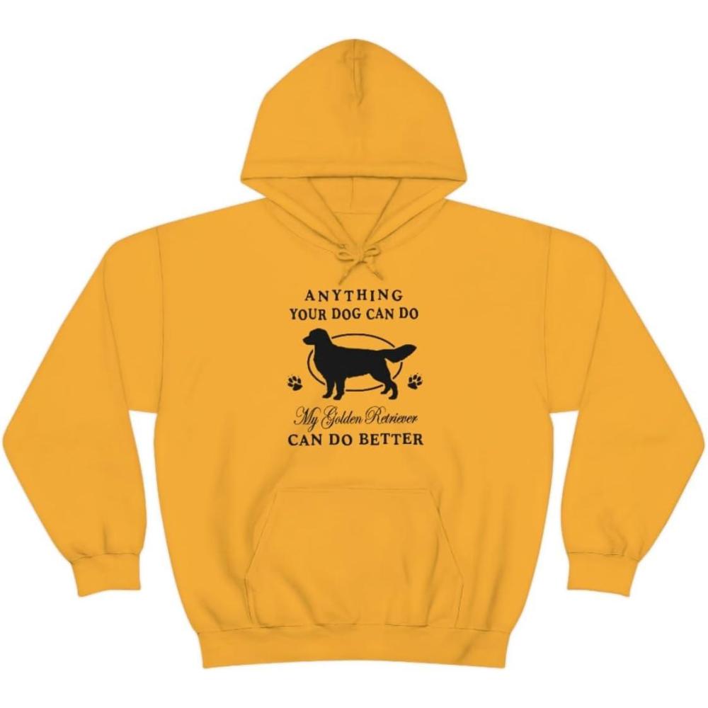 imageAnything Your Dog Can Do My Golden Retriever Can Do Better Hooded SweatshirtGold