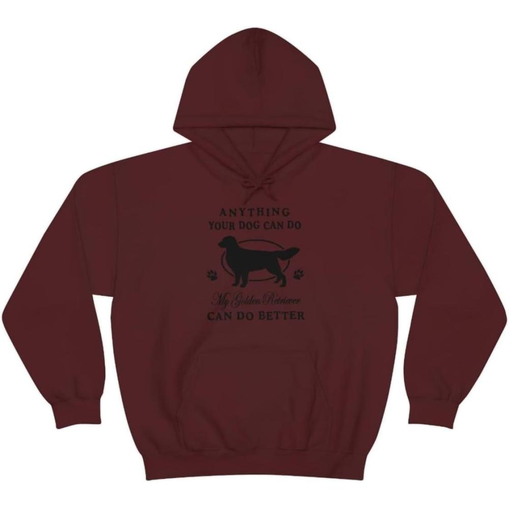 imageAnything Your Dog Can Do My Golden Retriever Can Do Better Hooded SweatshirtMaroon