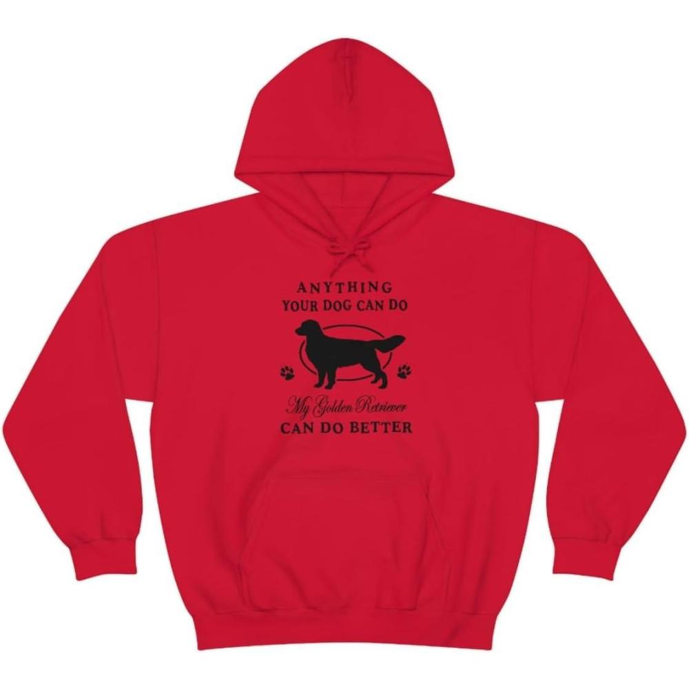 imageAnything Your Dog Can Do My Golden Retriever Can Do Better Hooded SweatshirtRed