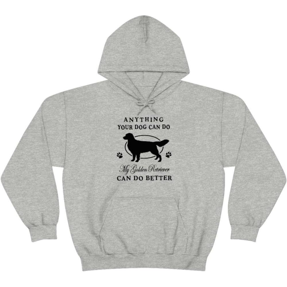 imageAnything Your Dog Can Do My Golden Retriever Can Do Better Hooded SweatshirtSport Grey