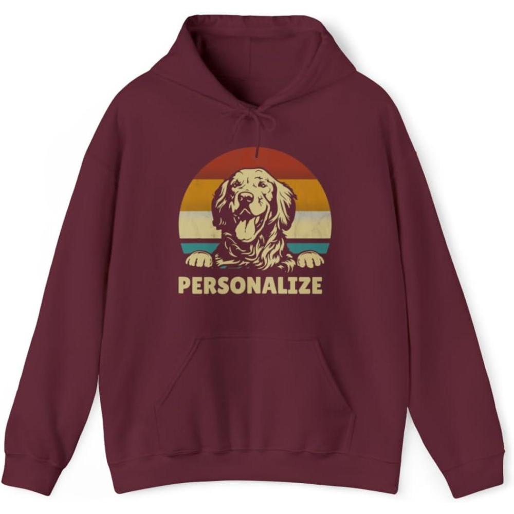 imageCustom Life Is Golden Golden Retriever Hooded SweatshirtMaroon
