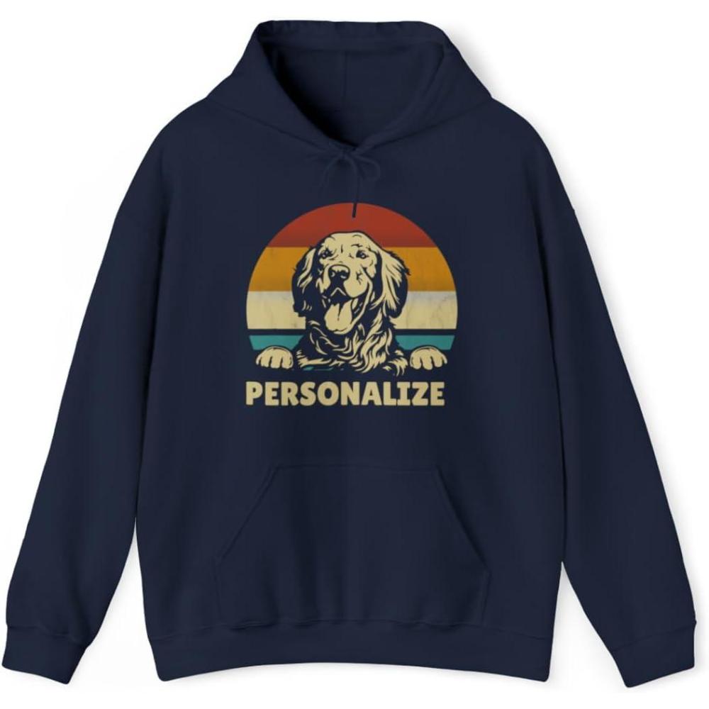 imageCustom Life Is Golden Golden Retriever Hooded SweatshirtNavy