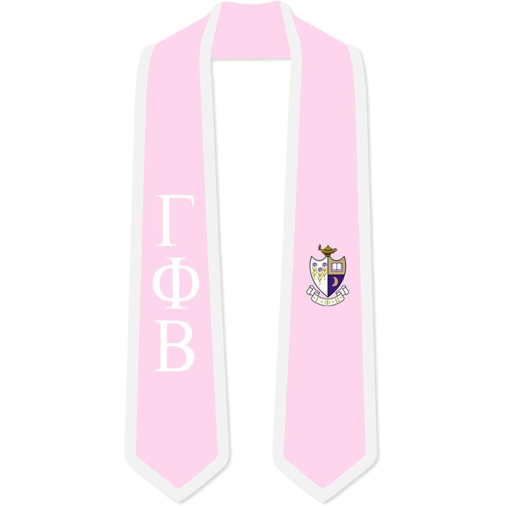 imageGamma Phi Beta Greek 2 Tone Lettered Graduation Sash StolePink WWhite Trim
