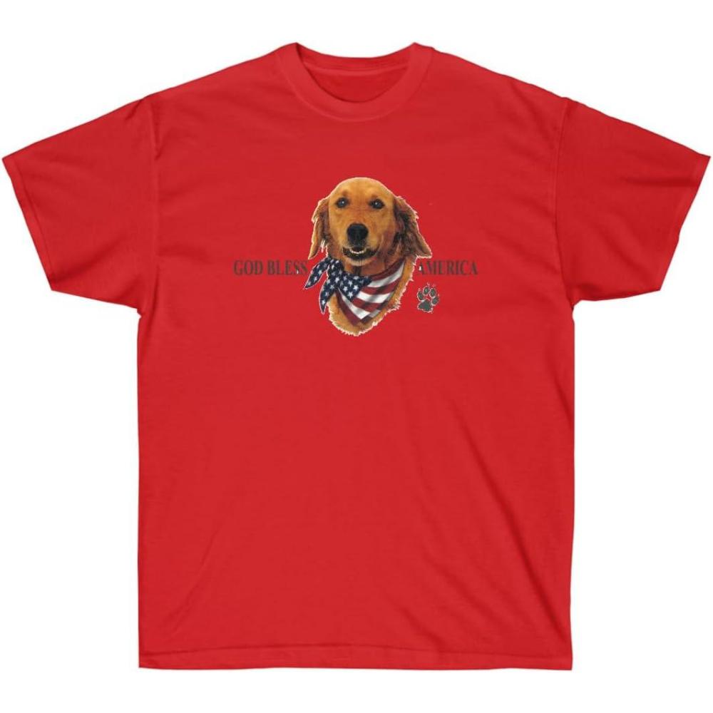 imageGod Bless America  Golden Retriever TShirtsRed