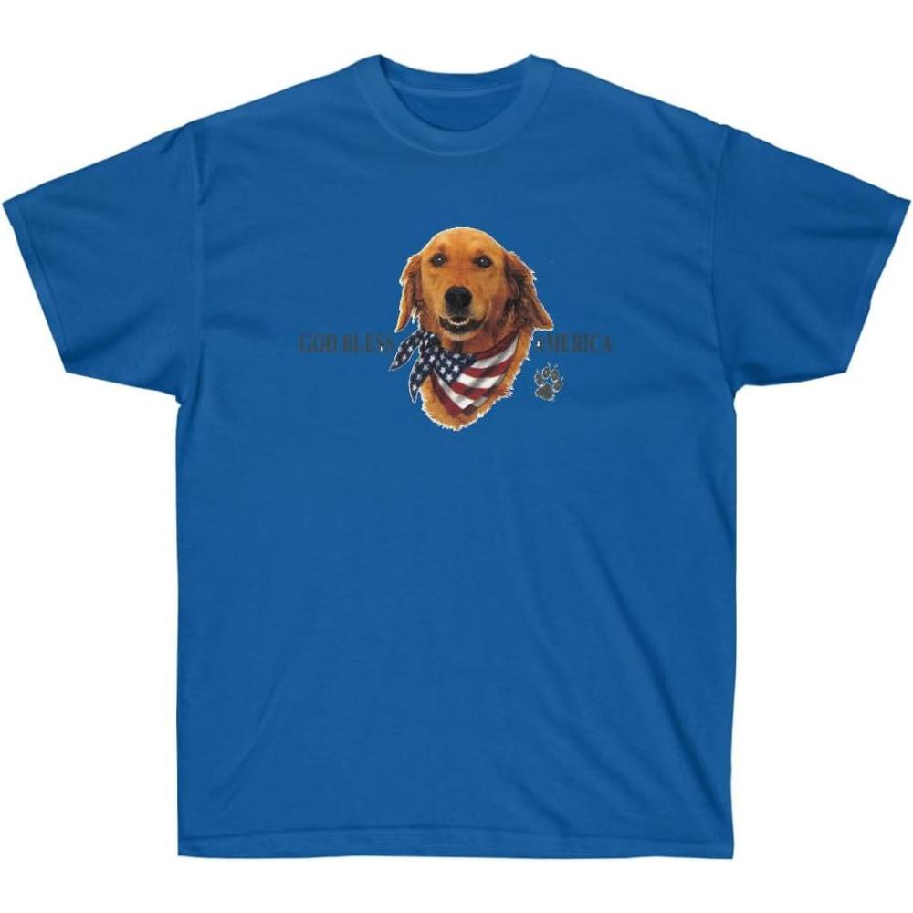 imageGod Bless America Golden Retriever TShirtsRoyal