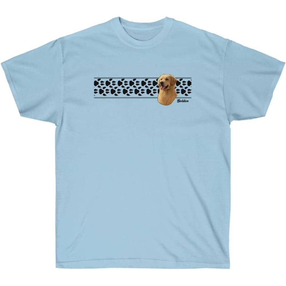 imageGolden Retriever Paw Prints TShirt Golden Retriever TShirtsLight Blue