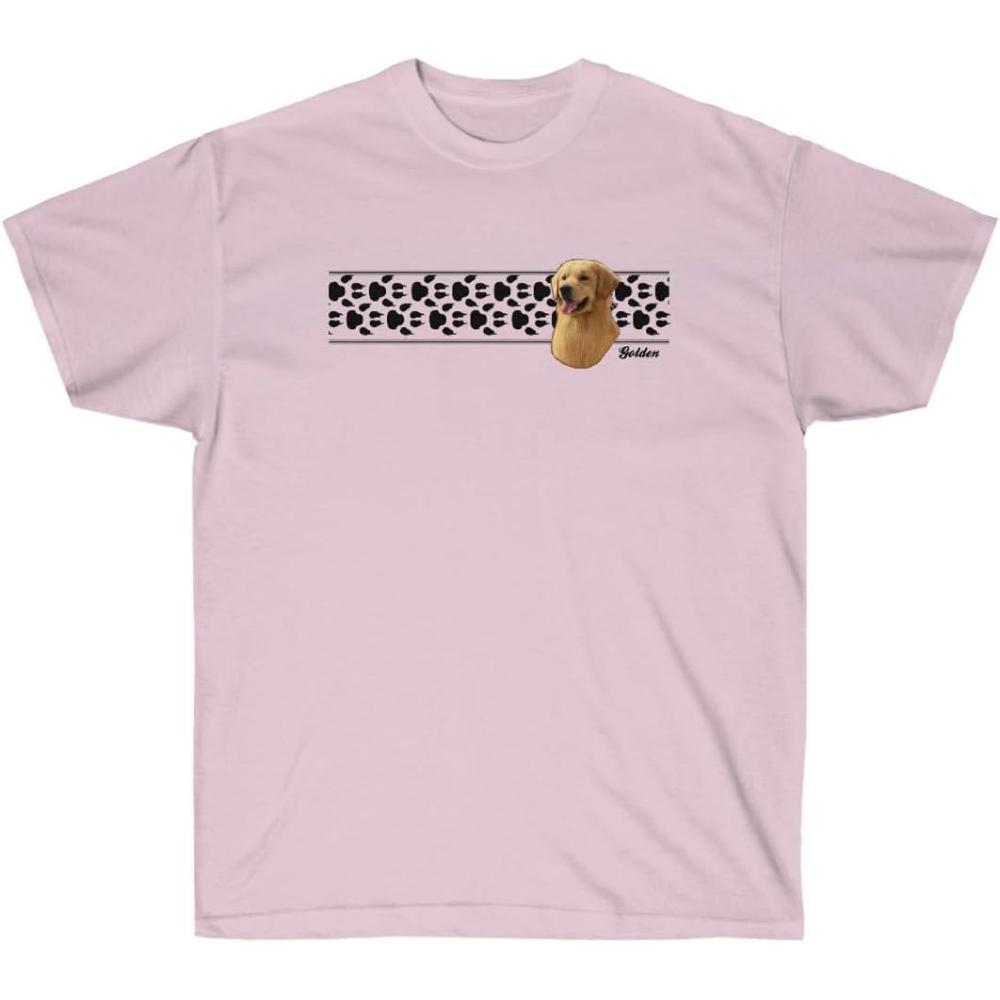 imageGolden Retriever Paw Prints TShirt Golden Retriever TShirtsLight Pink