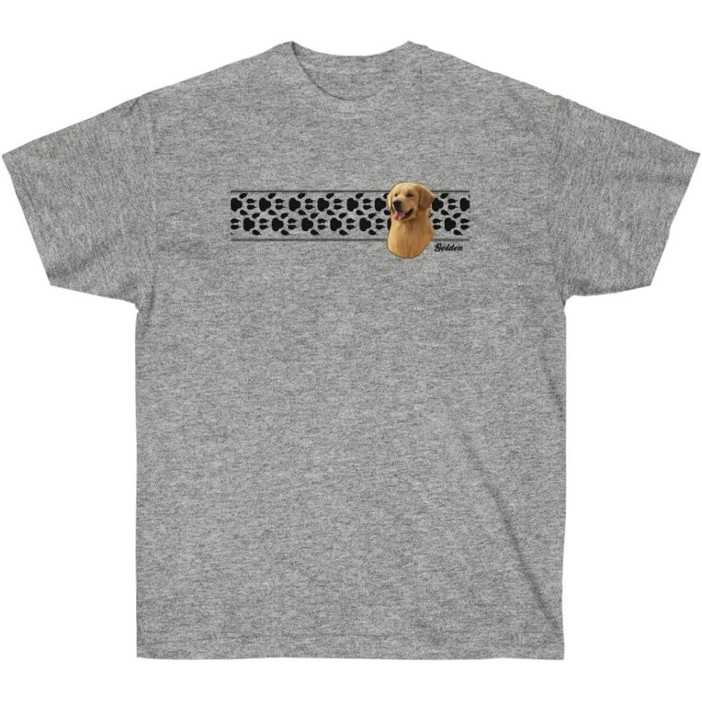 imageGolden Retriever Paw Prints TShirt  Golden Retriever TShirtsSport Grey