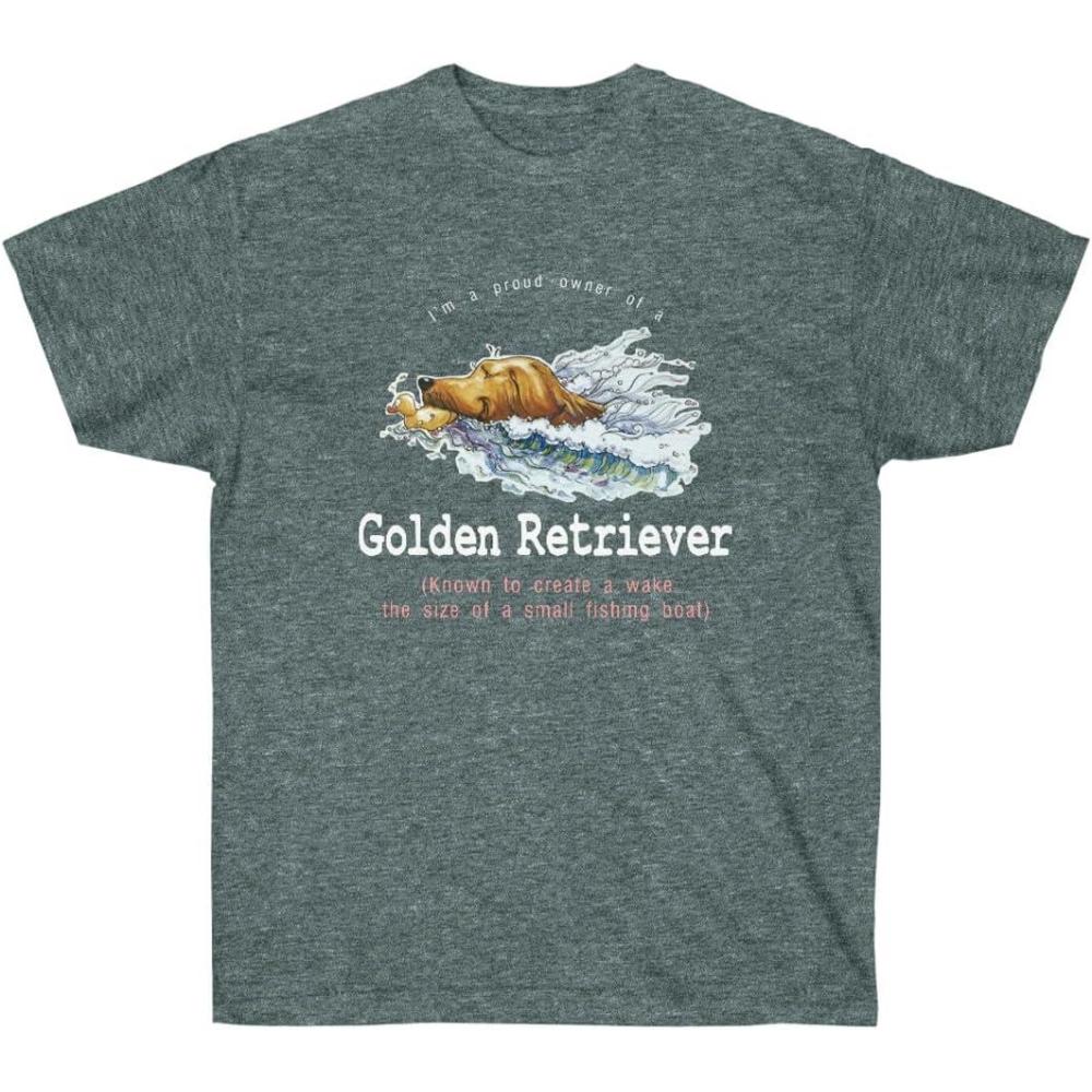 imageGolden Retriever Small Wake TShirt  Golden Retriever TShirtsDark Heather