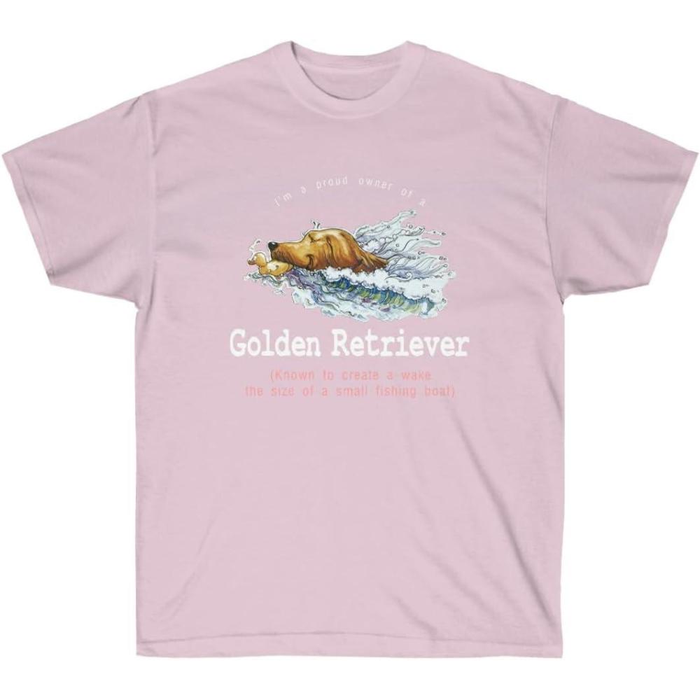 imageGolden Retriever Small Wake TShirt  Golden Retriever TShirtsLight Pink