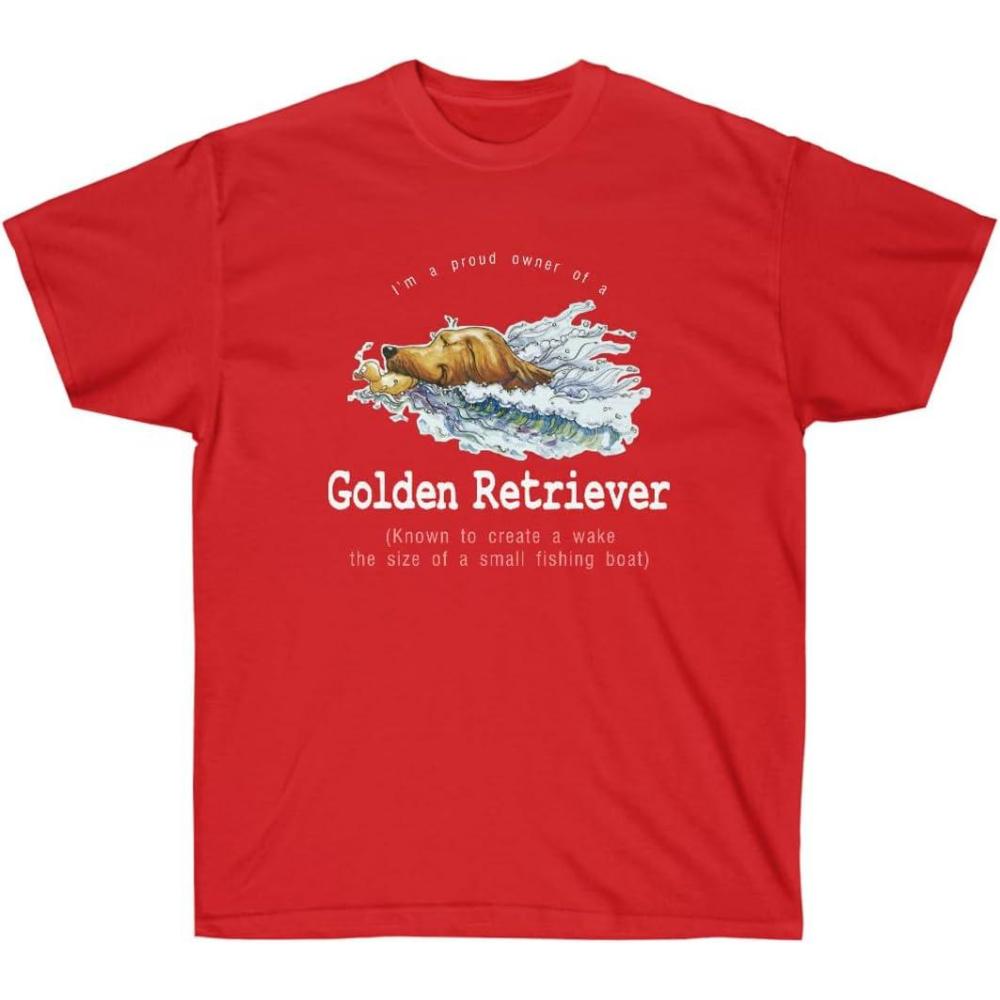 imageGolden Retriever Small Wake TShirt  Golden Retriever TShirtsRed