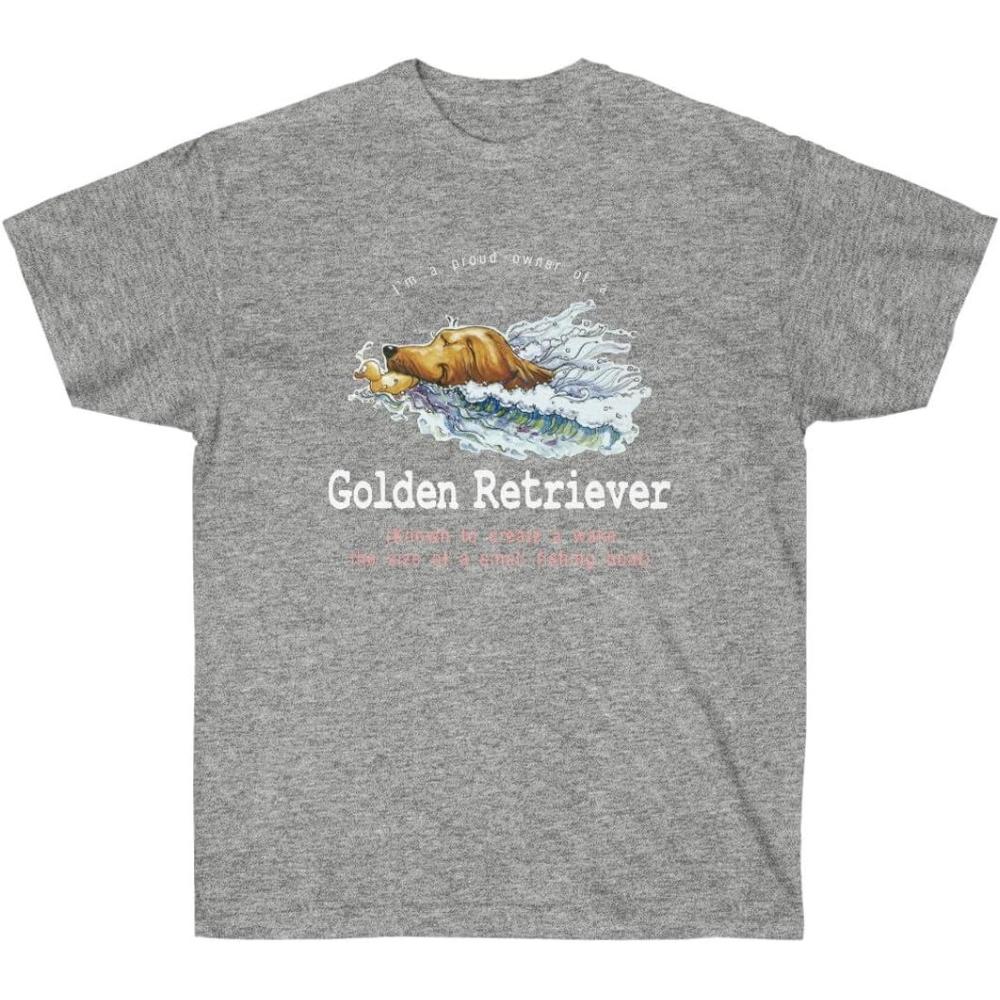 imageGolden Retriever Small Wake TShirt  Golden Retriever TShirtsSport Grey