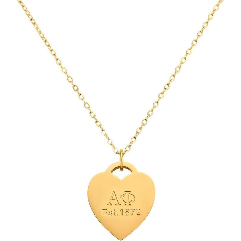 imageGreekgear Alpha Phi Heart Tag Necklace