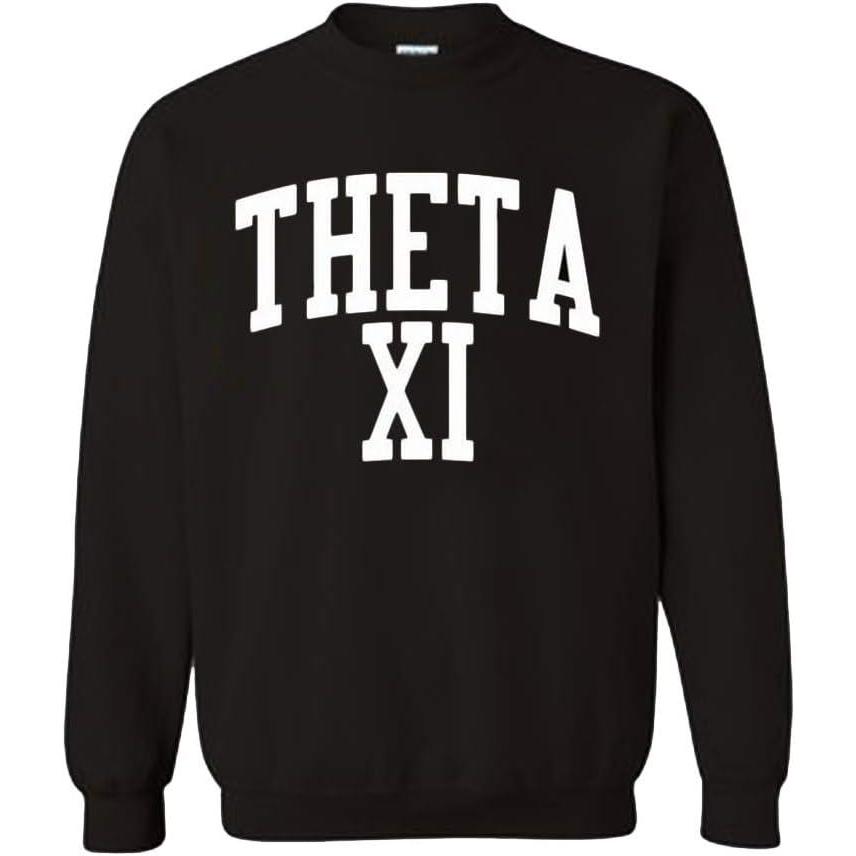 imageGreekgear Mens Theta Xi BIG TEXT Crewneck Sweatshirt BlackBlack
