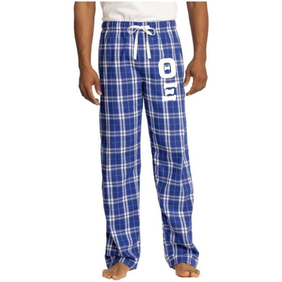 imageGreekgear Theta Xi Flannel Plaid Pant PJsRoyal Blue