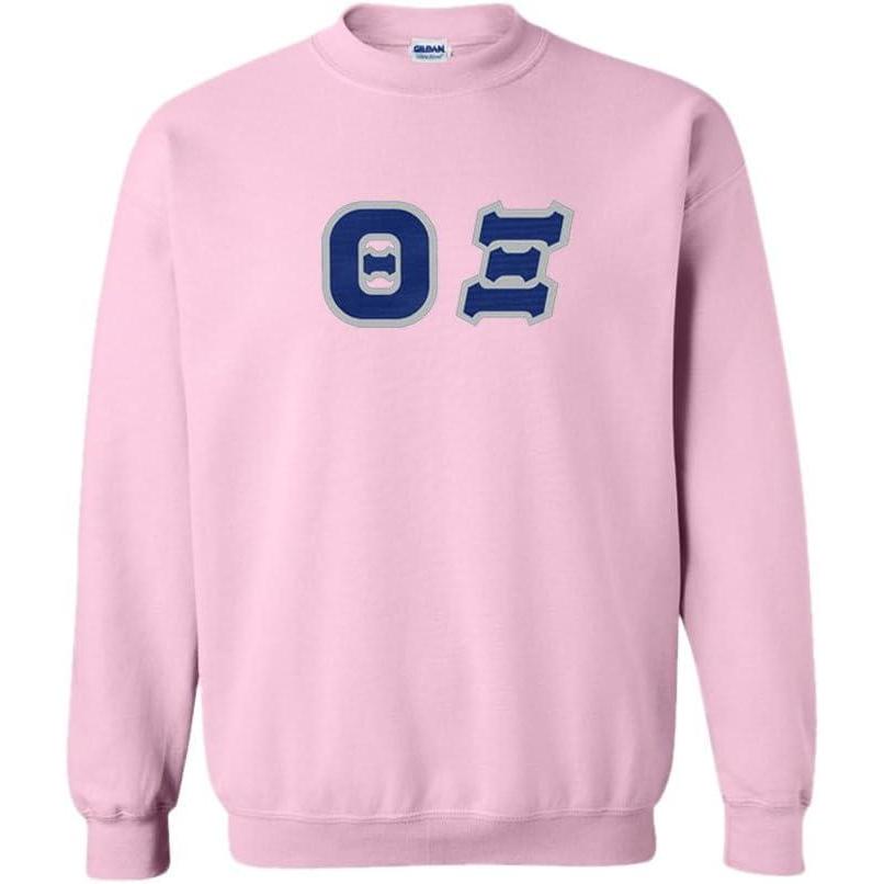 imageGreekgear Theta Xi Lettered CrewneckLight Pink
