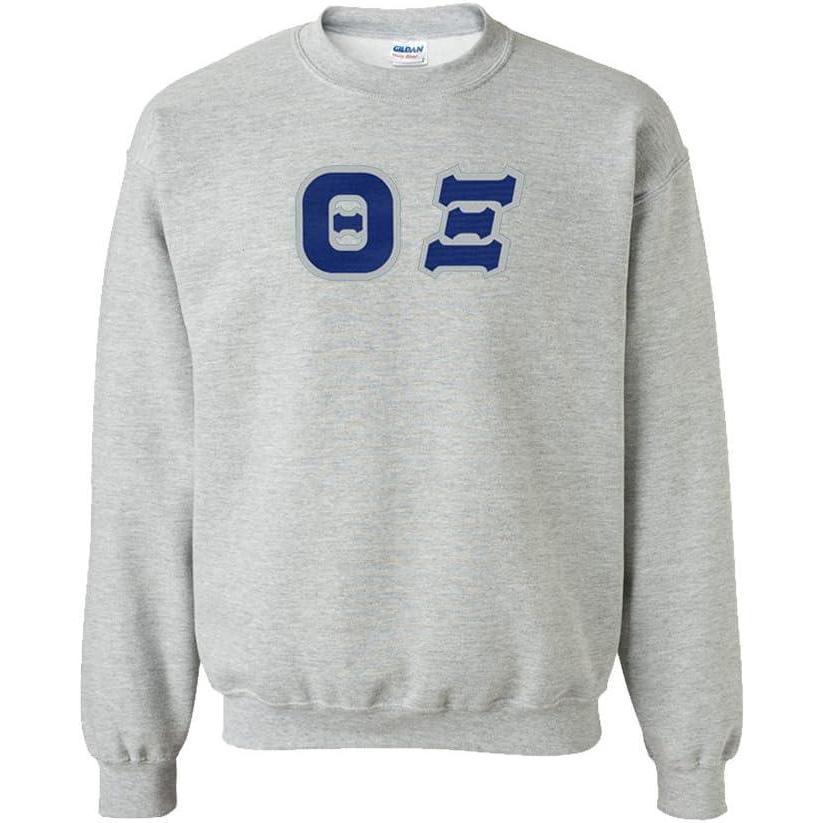 imageGreekgear Theta Xi Lettered CrewneckSports Grey