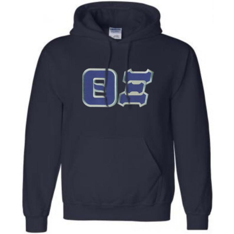 imageGreekgear Theta Xi Lettered Hooded SweatshirtNavy Blue