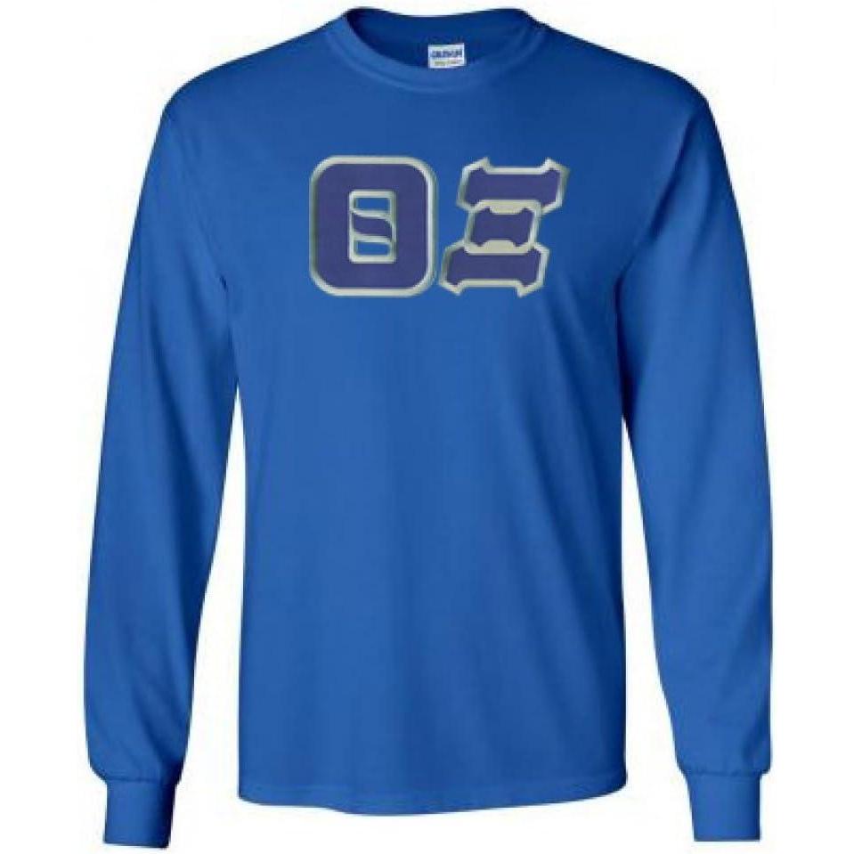 imageGreekgear Theta Xi Lettered Long Sleeve TeeRoyal Blue