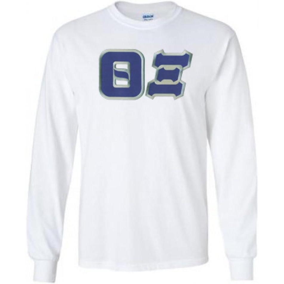 imageGreekgear Theta Xi Lettered Long Sleeve TeeWhite
